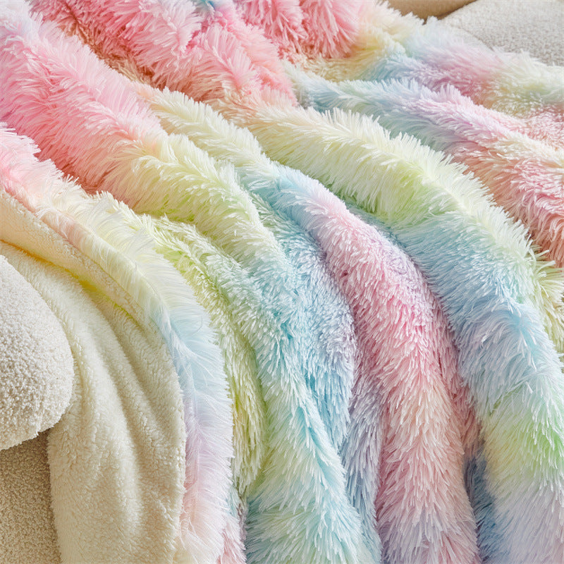 Luxurious Faux Fur Throw Blanket Bowlift