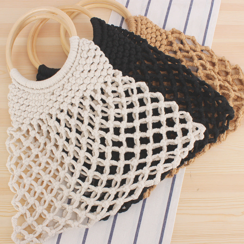 Elegant Braided Tote Bag with Round Handle Bowlift