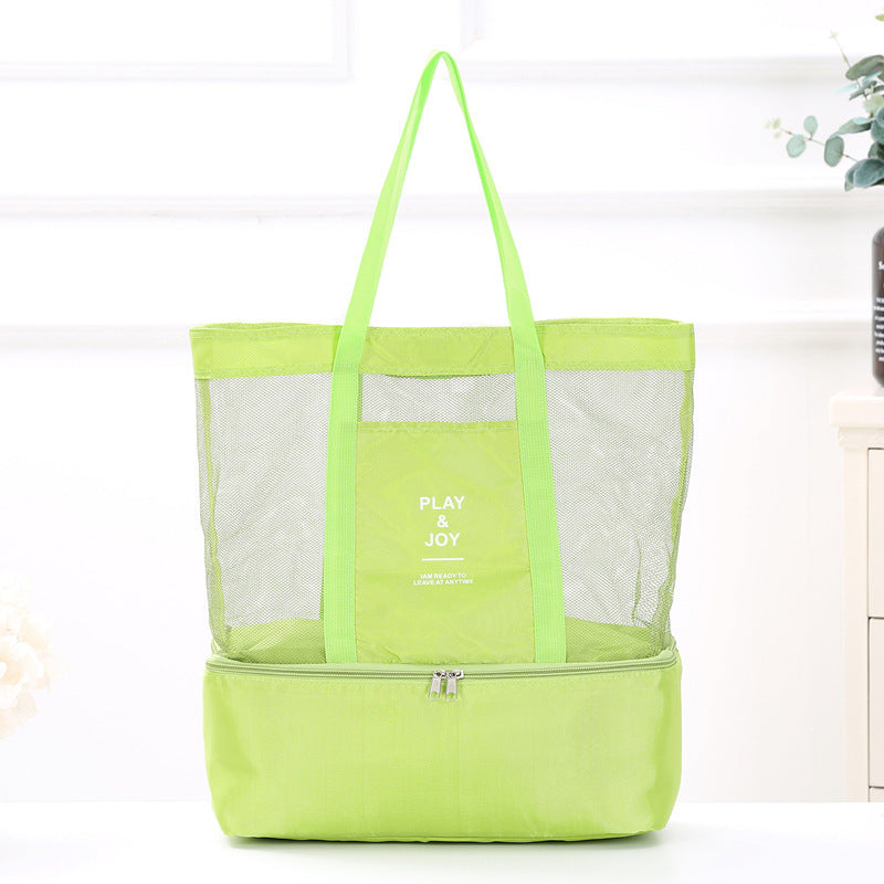 Versatile Multi-Pocket Mesh Beach Tote Bowlift