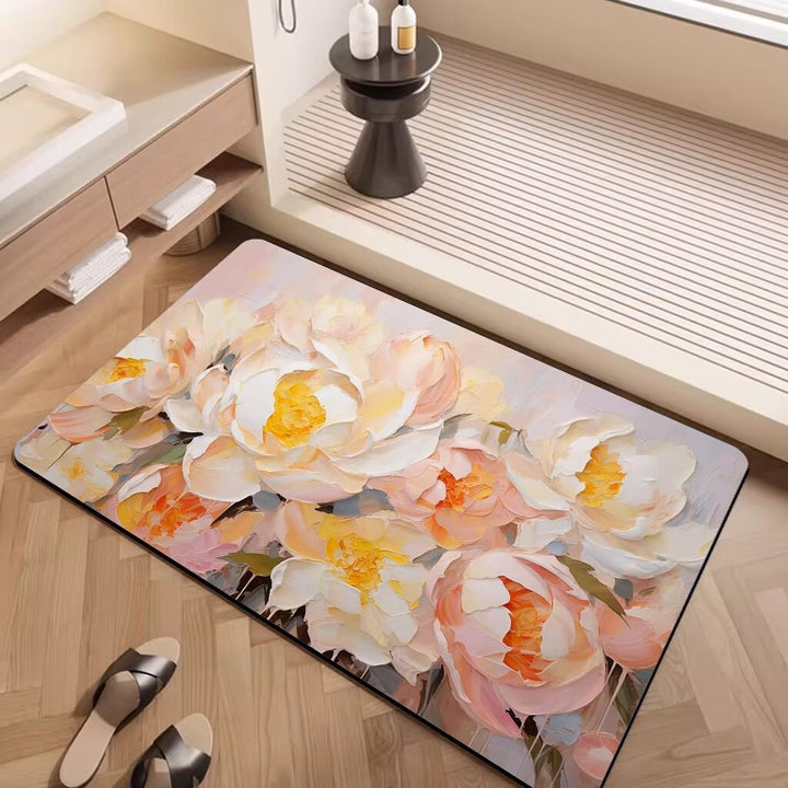 Artistic Floral Pattern Area Mat Bowlift