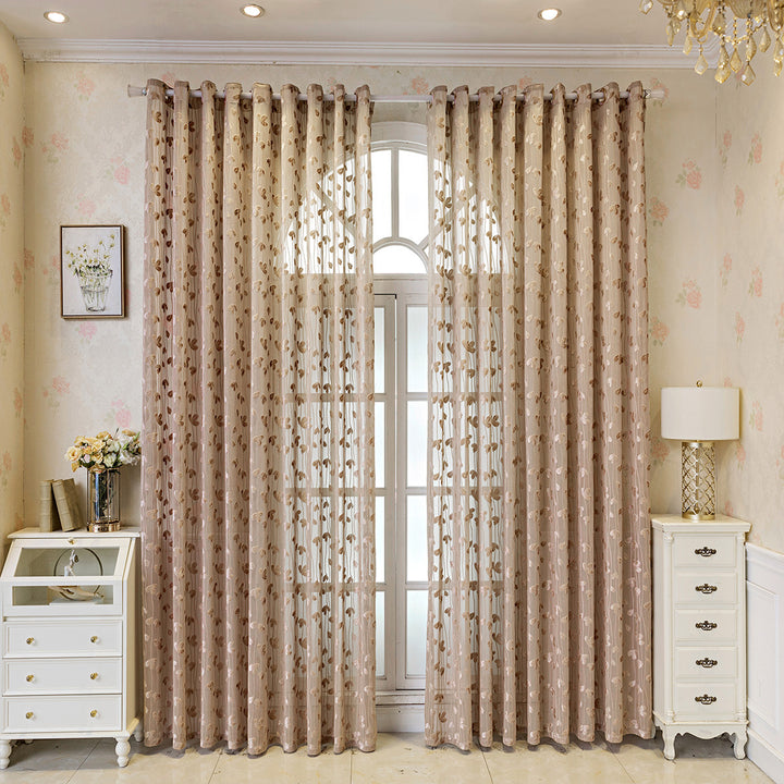 WoEmbroidered Sheer Curtain Panel Bowlift