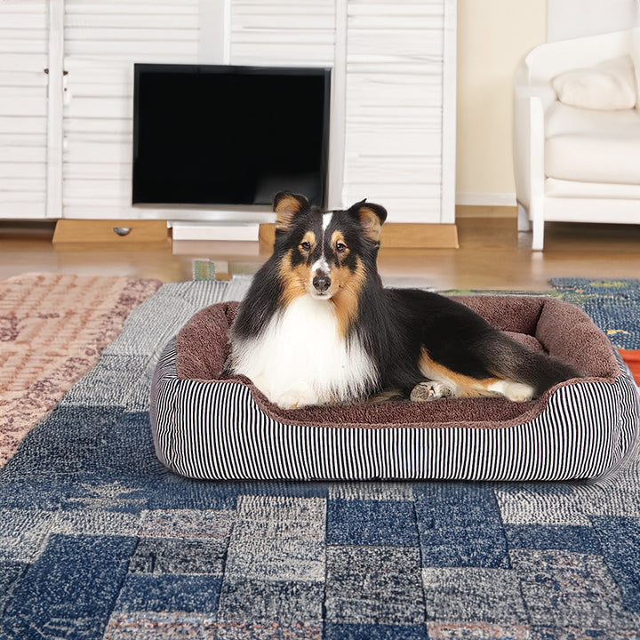 Orthopedic Soft Striped Dog Bed