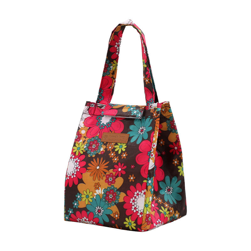 Insulated Dot-Patterned Lunch Bag Bowlift