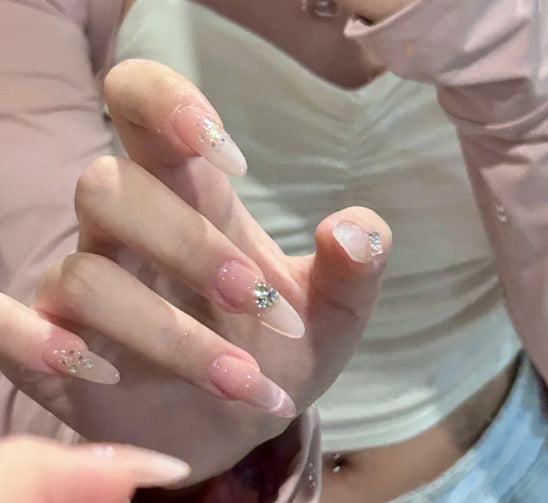 Decorative Floral Stiletto Press-On Nails Bowlift