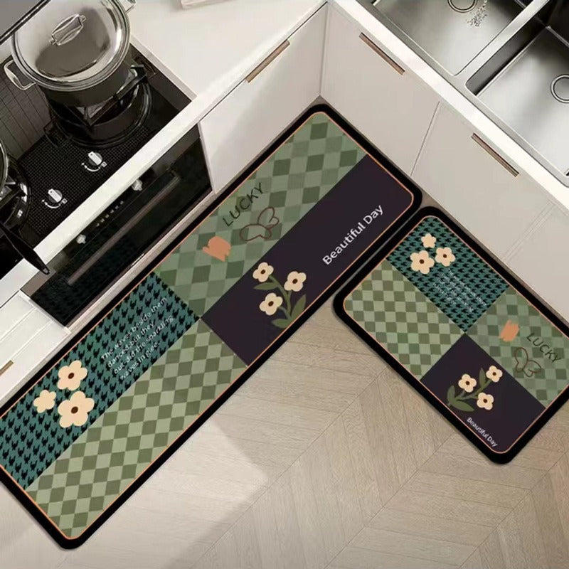 Floral Design Anti-Fatigue Kitchen Mat Bowlift