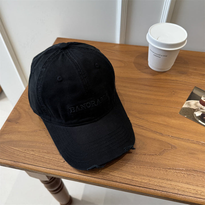 Men's Distressed Fabric Baseball Cap Bowlift