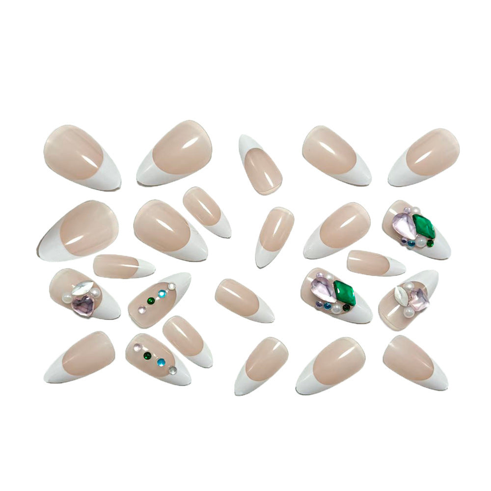 Artificial nails with glamorous rhinestone details Bowlift