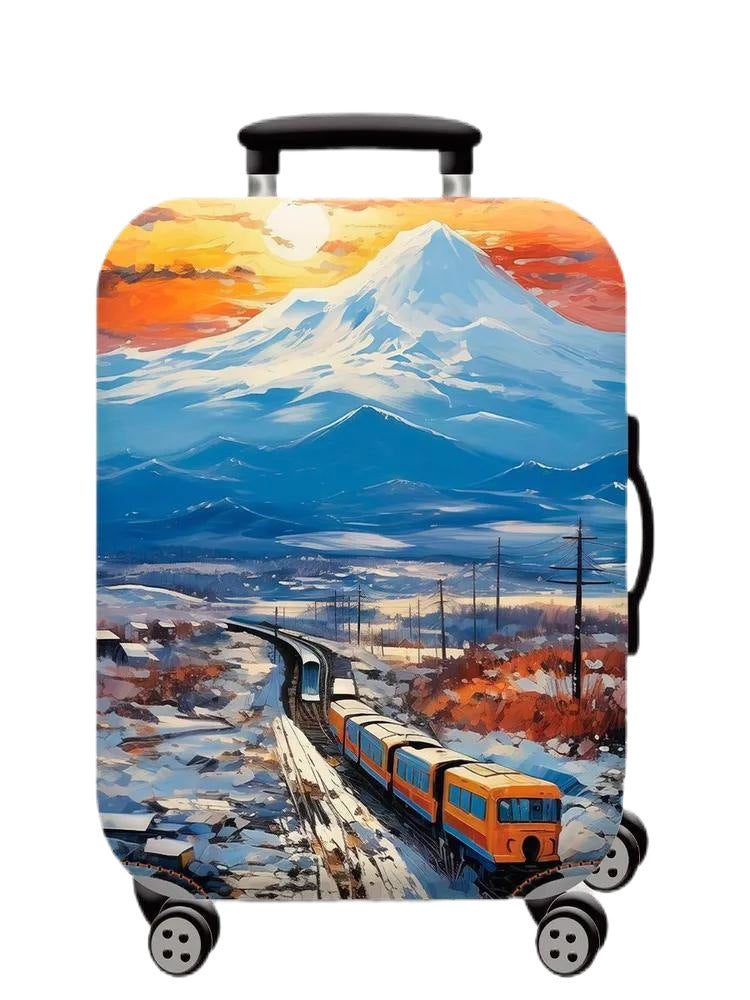 Women Hard Shell Suitcase with Trendy Surf and Palm Design Bowlift