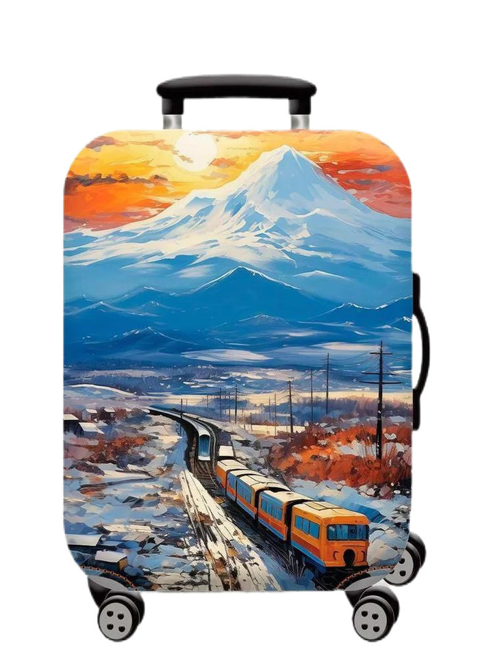Women Hard Shell Suitcase with Trendy Surf and Palm Design Bowlift