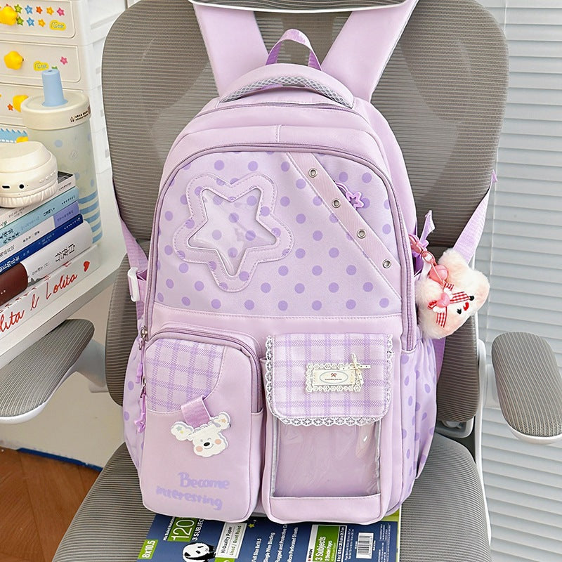 Cute Polka Dot Character Backpack Bowlift
