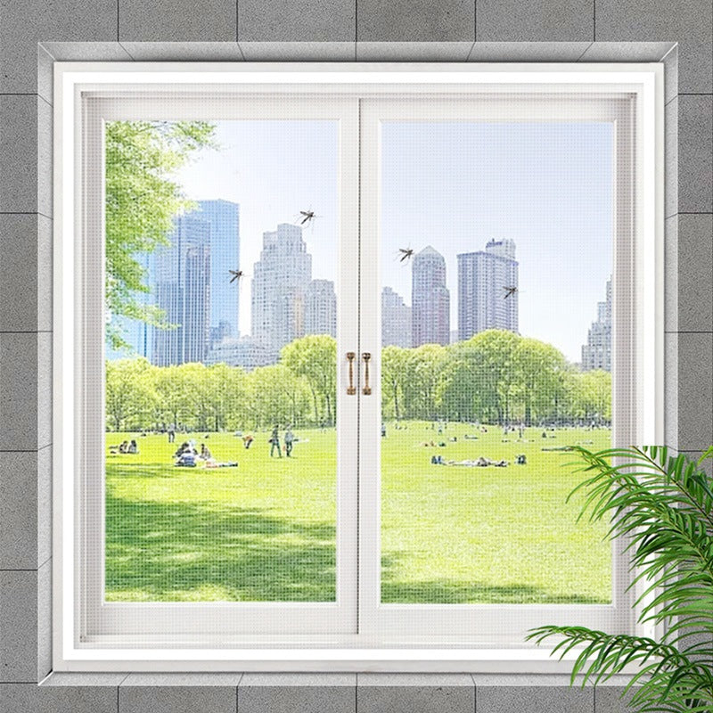 Magnetic mesh patio French door screen with ultra fine insect proof weave and self sealing closure Bowlift