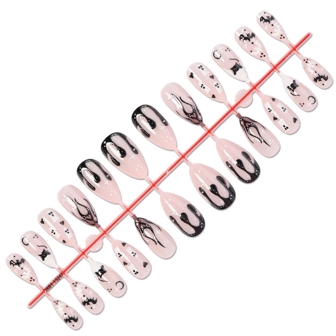 Creative Art Nail Set with Creepy Spider and Ghost Motifs Bowlift