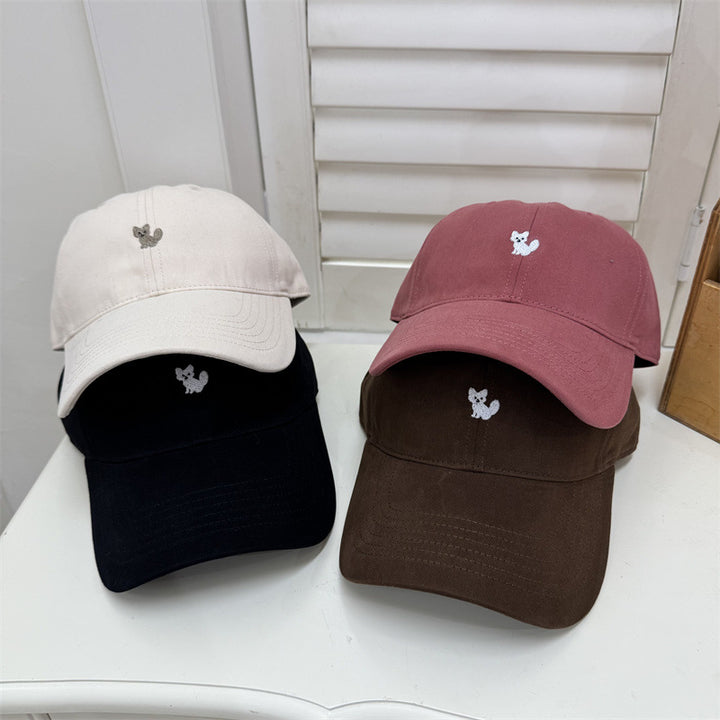 Women's Playful Embroidered Cat Cap Bowlift
