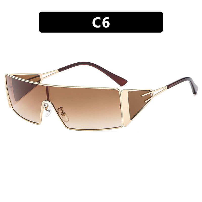 Women geometric sunglasses with futuristic design and durable frame Bowlift