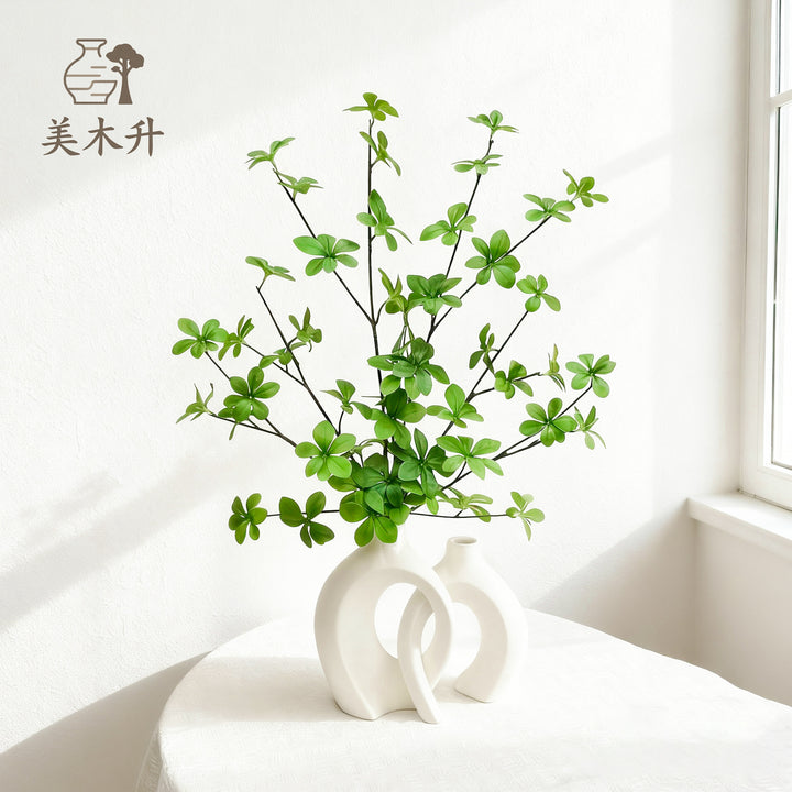 Sculptural Ceramic Interlocking Loop Vase Set Minimalist Tabletop Decor