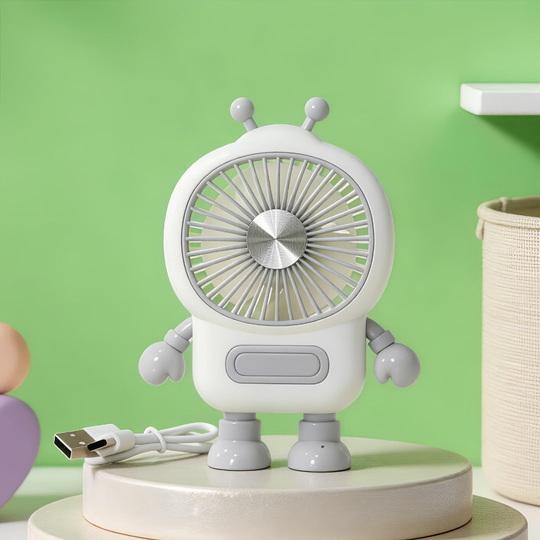 Women's portable mini fan in creative robot design Bowlift