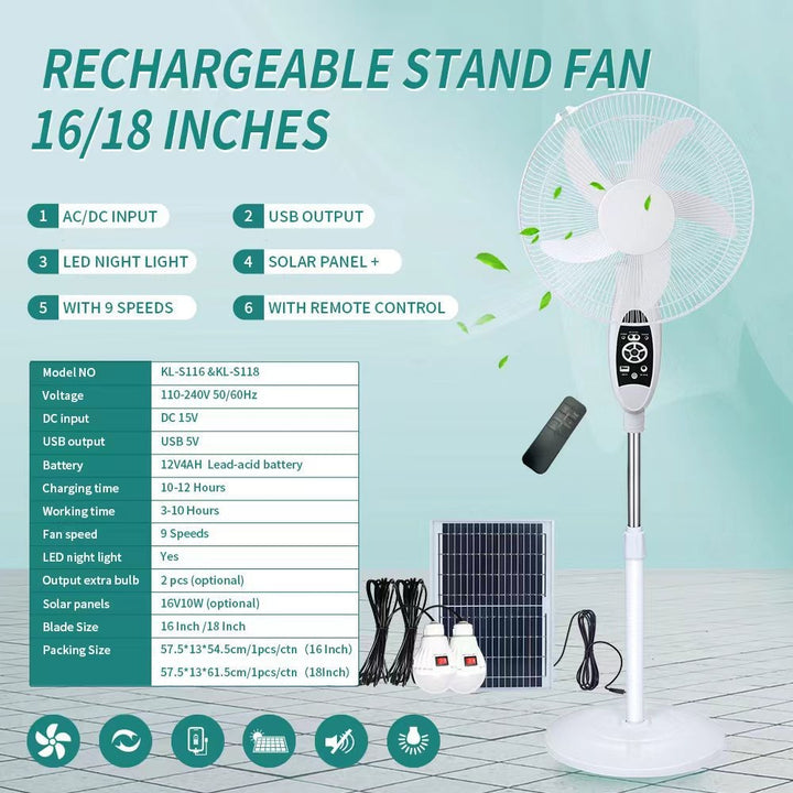 Women's Solar-Powered Stand Fan Bowlift