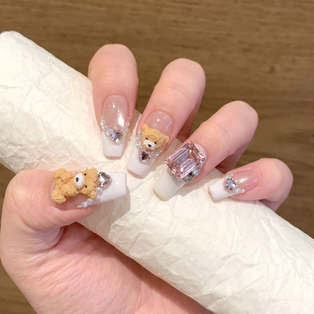 Cute Animal-Inspired Press-On Nail Art Set Bowlift