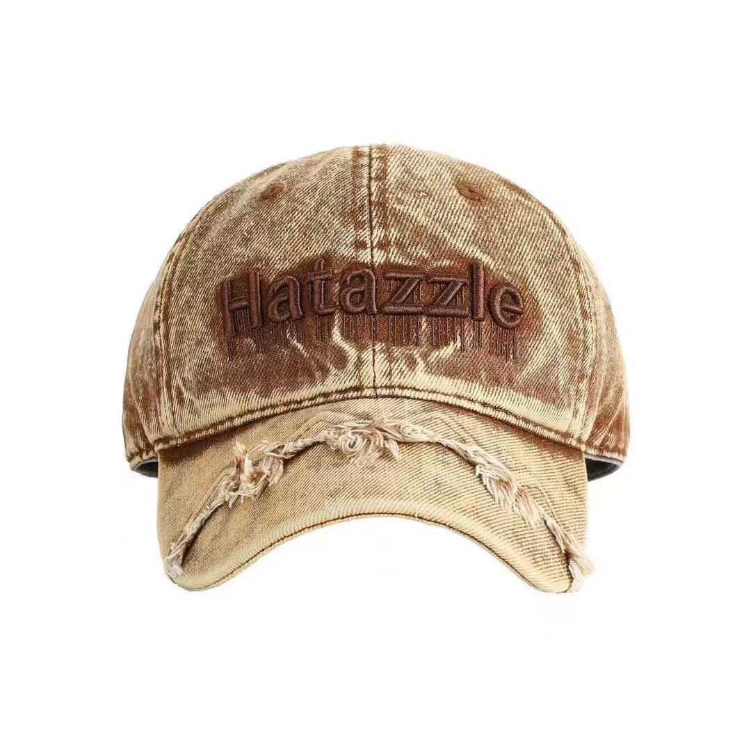 Men's Distressed Denim Baseball Cap Bowlift 1784270737