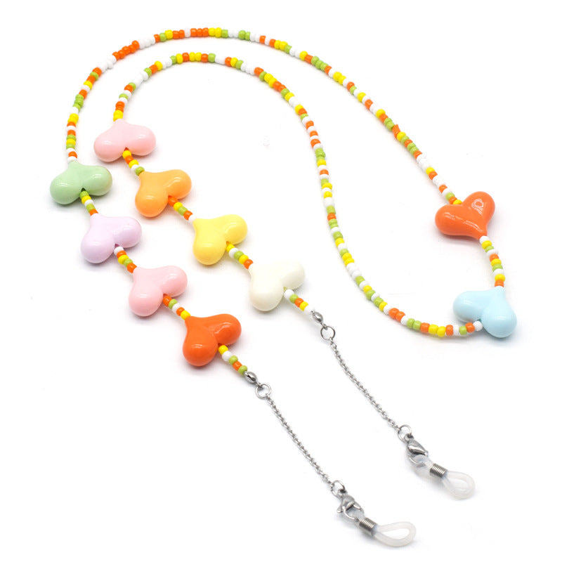 Colorful Heart Beaded Eyewear Chain Bowlift