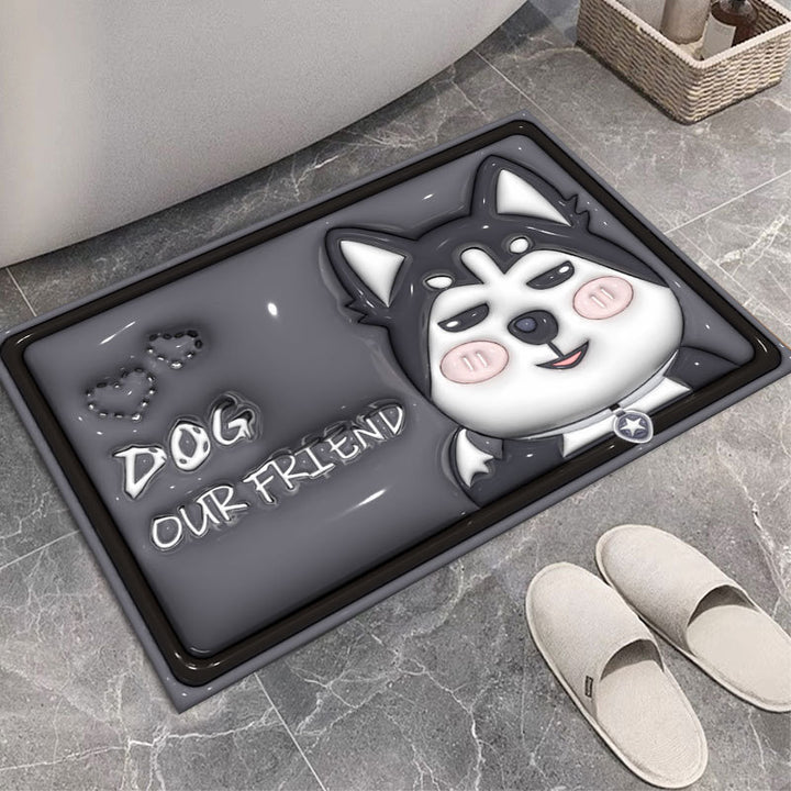 Cute Cartoon Cat Shape Bath Mat Bowlift