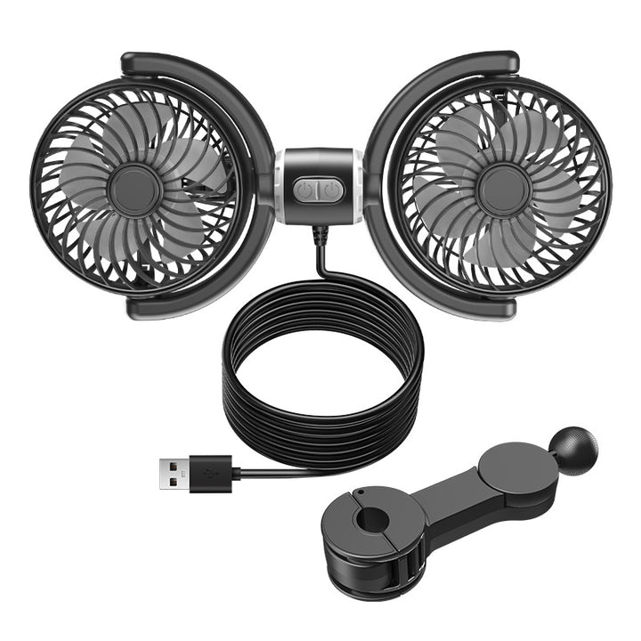 Dual-Head Portable Car Air Circulator Fan Bowlift