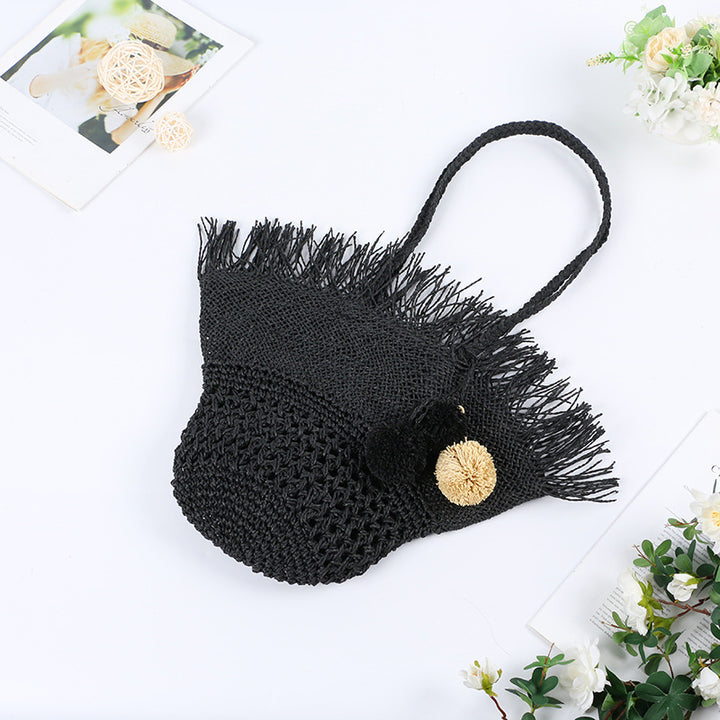 Elegant Basket Bag with Fringed Design Bowlift