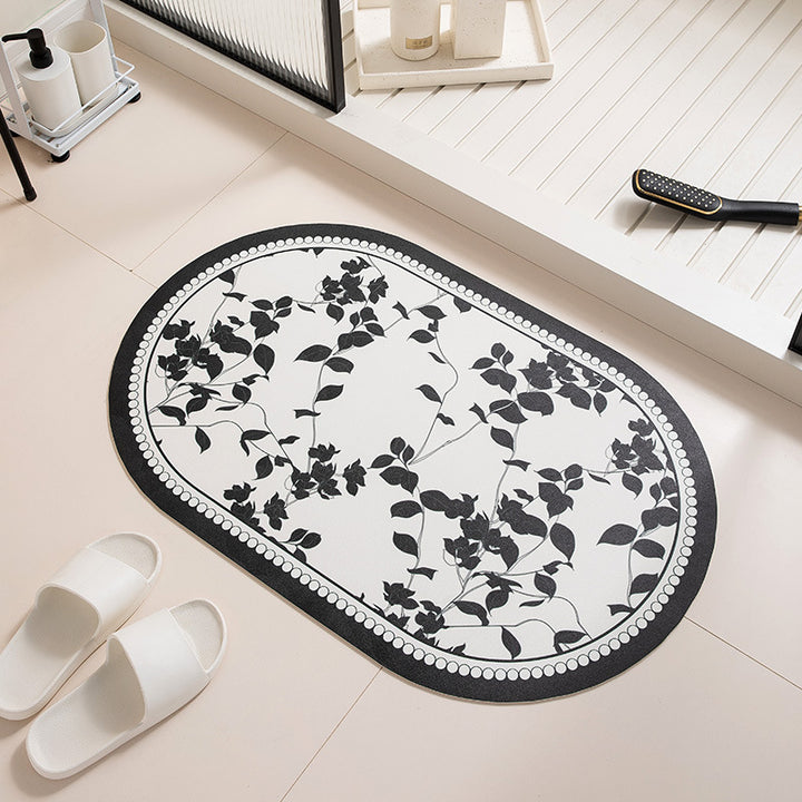 Floral Design Anti-Slip Bath Mat Bowlift
