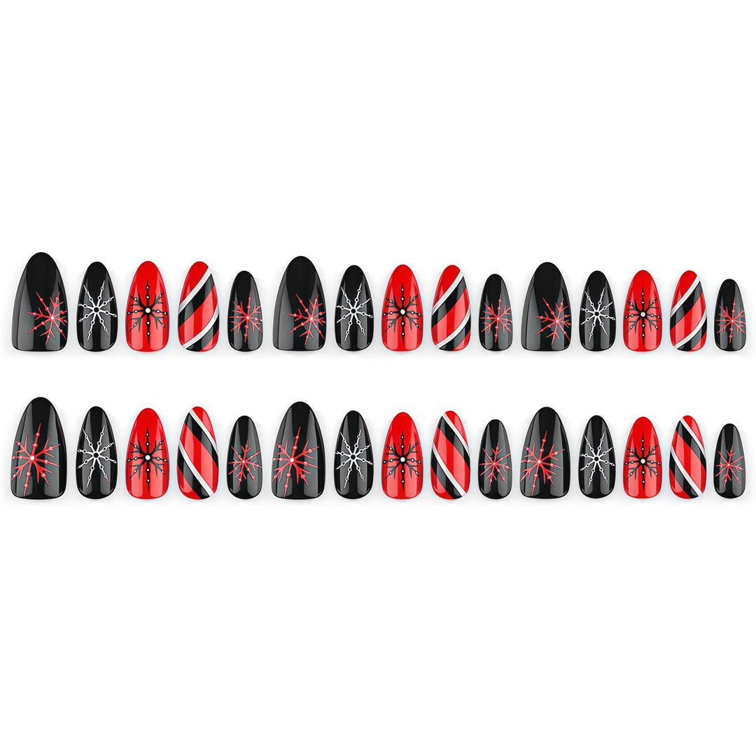 Acrylic Nail Set with Modern Geometric Design Bowlift