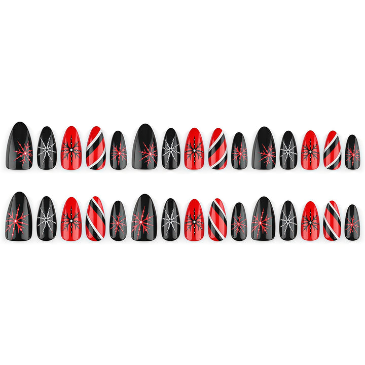 Acrylic Nail Set with Modern Geometric Design Bowlift