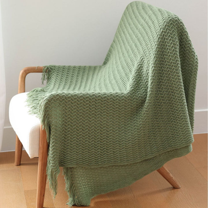 Lightweight Textured Knit Blanket