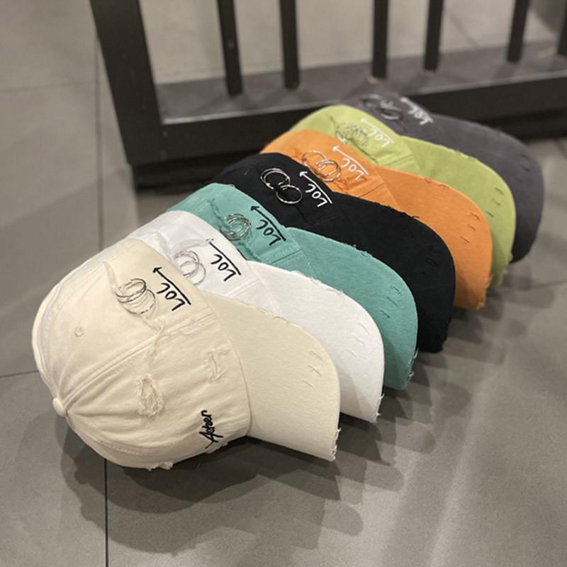 Men's Distressed Denim Cap Bowlift