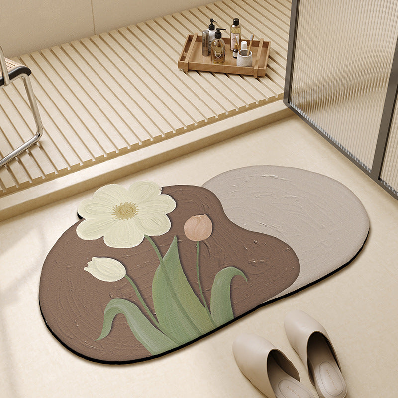 Floral-Shaped Decorative Bath Mat Bowlift