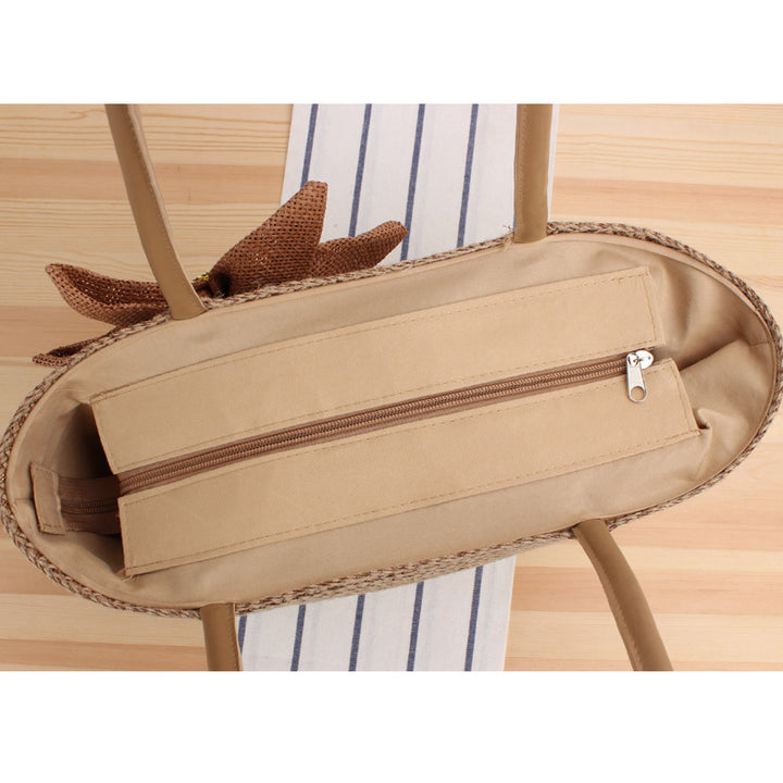 Basket bag with floral appliqué Bowlift