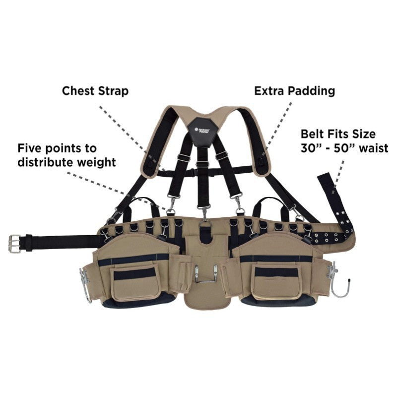 Multifunctional tool carrier with adjustable carrying strap Bowlift