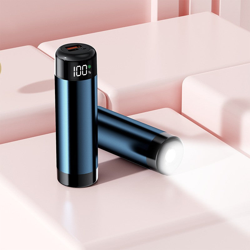 Power bank with digital charging display and integrated flashlight Bowlift