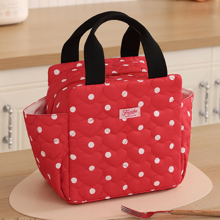 Insulated Heart Print Lunch Bag Bowlift