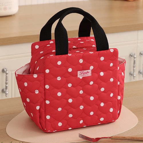 Insulated Heart Print Lunch Bag Bowlift