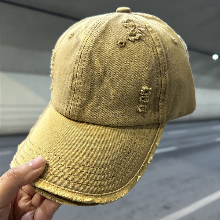 Women's Distressed Denim Baseball Cap Bowlift 1784084028