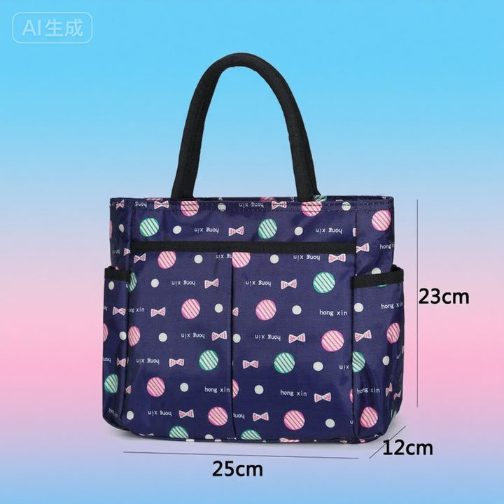 Floral Print Multi-Pocket Tote Bag Bowlift