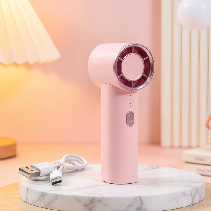 Women Portable Mini Hand Fan with USB Charging Function and Powerful Air Circulation Bowlift