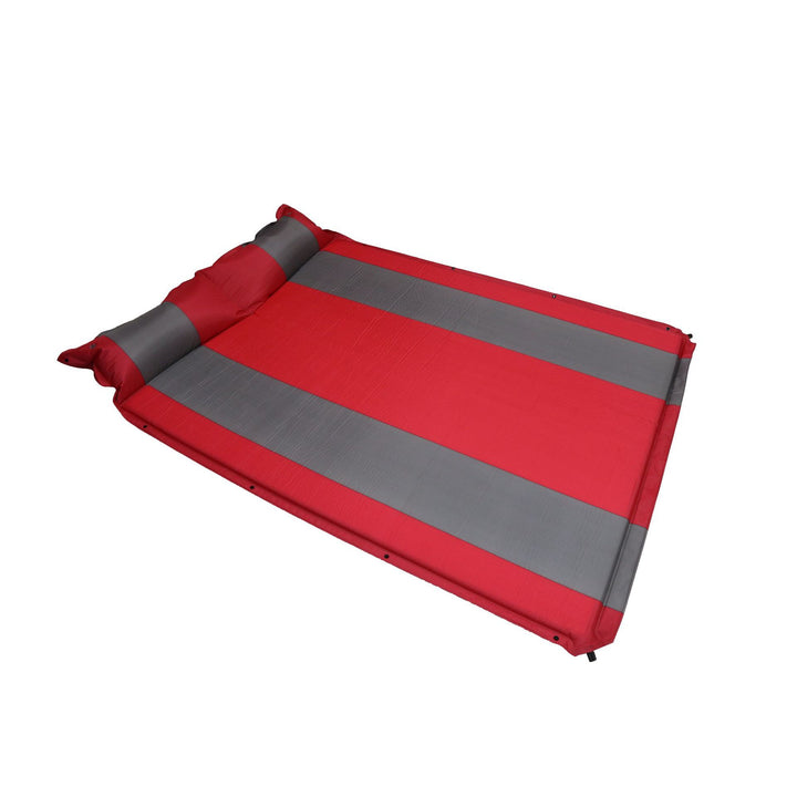 self-inflating double camping mattress with integrated headrest Bowlift
