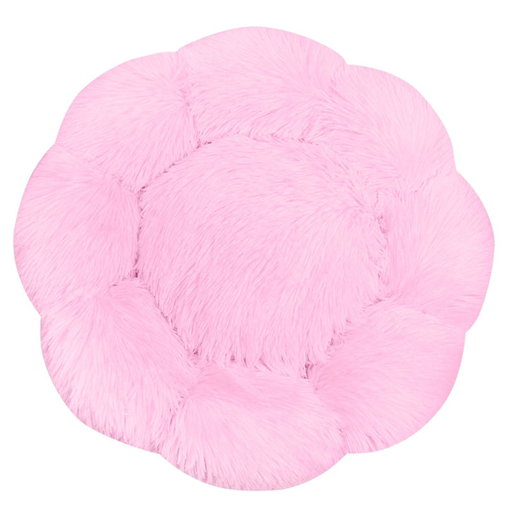 Flower-Shaped Plush Dog Bed