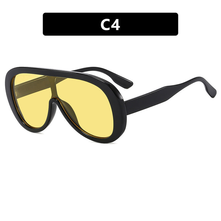 Women’s futuristic sports sunglasses with wide lens and UV protection Bowlift
