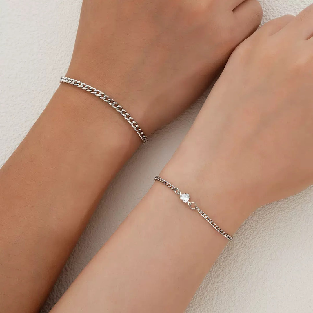 Delicate Braided Silver Chain Bracelet Bowlift