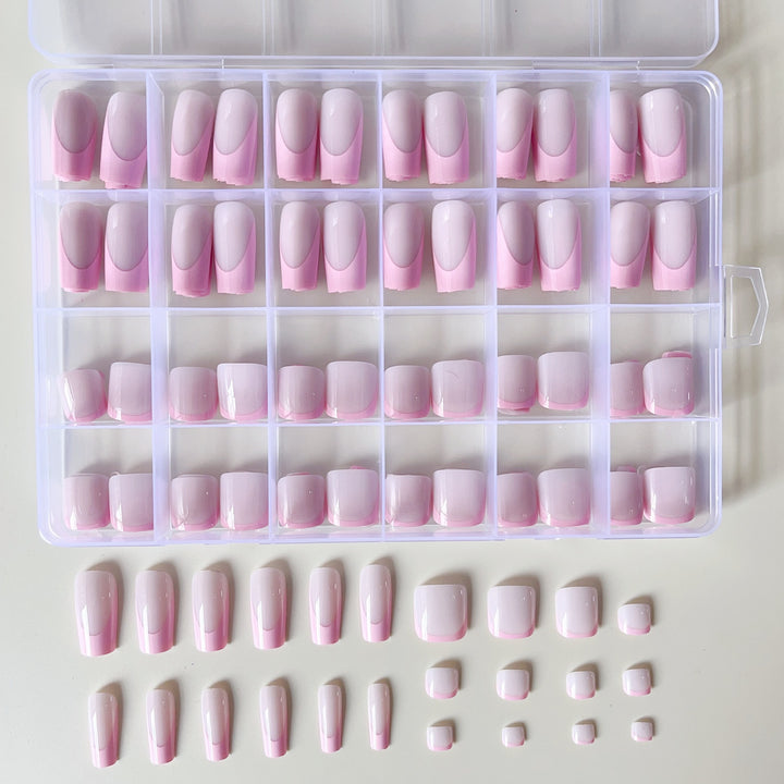 Artificial nail set with elegant gradient and high-gloss surface Bowlift