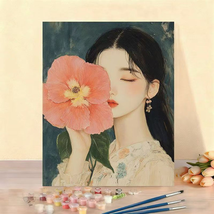 DIY Floral Portrait Paint by Numbers Kit Bowlift