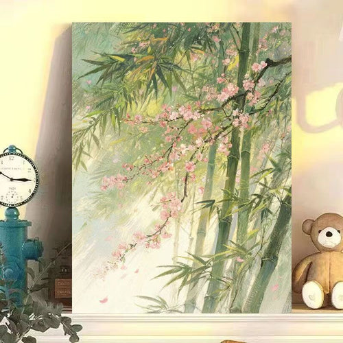 Serene Bamboo and Cherry Blossom Wall Art Bowlift
