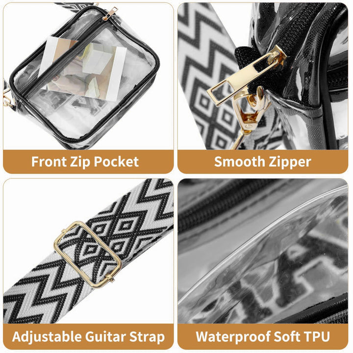 Transparent crossbody bag with stylish Game Day print Bowlift