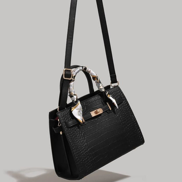 Chic Crocodile-Embossed Handbag Bowlift